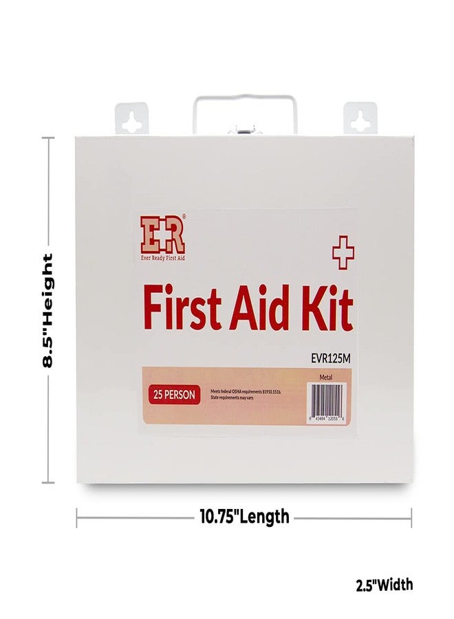 Ever Ready First Aid 107 Piece 25 Person First Aid Kit with Metal Case, OSHA Compliant - Image 2